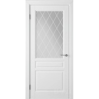 Дверь межкомнатная, Scandi 3V ПО ромб, эмаль белая RAL9003