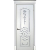 Дверь Текона Смальта 11 ДГ, Белый патина серебро