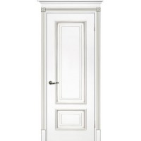 Дверь Текона Смальта 08 ДГ, Белый патина серебро