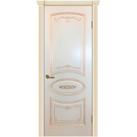 Дверь межкомнатная классическая, Вуаль ПГ, Эмаль RAL1013 патина шампань