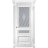 Ульяновские двери Люксор Фараон-2 ДО с багетом, Дуб белая эмаль