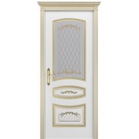 Ульяновские двери, Соната B-3 ДО, эмаль белая патина золото (под заказ)