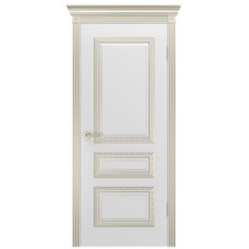 Межкомнатные двери,Ульяновские двери, Трио Корона В1 ДГ, Эмаль слоновая кость патина золото