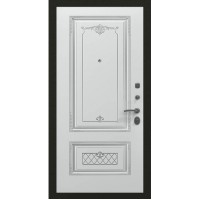 Входная металлическая дверь, Премьер Аккорд, Черное серебро / Белая эмаль патина серебро