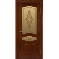 Ульяновская шпонированная дверь, Амелия ПО, Красное дерево тон 10
