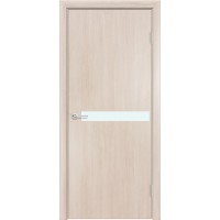 Дверь межкомнатная G-2, ПВХ премиум, лакобель белый, лиственница кремовая