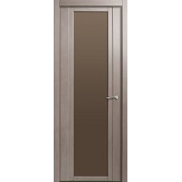 Ульяновская дверь Qdo, стекло X, триплекс бронза, Дуб грейвуд