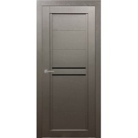 Межкомнатная дверь Т-2 ДО черный лакобель, Renolit, серый камень