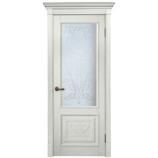 Каталог,Дверь межкомнатная БД Империал-9 ПО с резьбой, беленый дуб, массив дуба