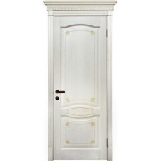 Каталог,Дверь межкомнатная БД Империал-12 ПГ, белый с золотом, массив дуба