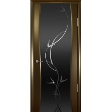 Межкомнатные двери,Ульяновские двери, Буревестник 2, венге, черный триплекс Растение