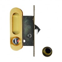 Ручка с механизмом для раздвижных дверей А-К O1/O2-V2II, матовое золото