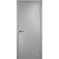 Дверь пластиковая влагостойкая модель гладкая, композитный ПВХ, цвет серый RAL 7035