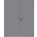 Дверь пластиковая влагостойкая, двустворчатая, композитный ПВХ, цвет серый RAL 7035