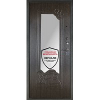 Входная уличная металлическая дверь ДА-6, Серебряный антик/ Венге с зеркалом