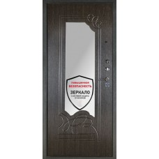 Каталог,Входная уличная металлическая дверь ДА-6, Серебряный антик/ Венге с зеркалом