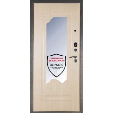 Каталог,Входная уличная металлическая дверь ДА-8, Серебряный антик/ Беленый дуб с зеркалом