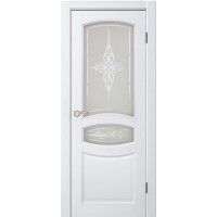 Межкомнатная дверь Виктория ДО, массив сосны, эмаль белый жемчуг