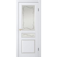 Межкомнатная дверь Джулия -1 ДО Волна, массив сосны, эмаль белый жемчуг
