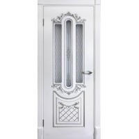 Ульяновские двери, Карина-4 ДО, Эмаль белая патина серебро