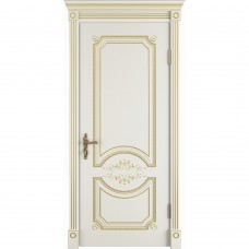 Каталог,Межкомнатная дверь DVK Milana ДГ, эмаль слоновая кость патина золото