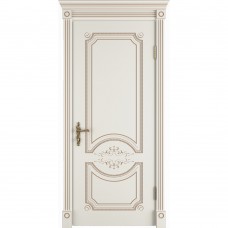 Каталог,Межкомнатная дверь DVK Milana ДГ, эмаль слоновая кость патина капучино