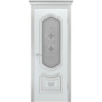 Ульяновские двери, Соло R-0 В3 ДО, белая эмаль патина серебро