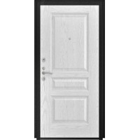 Дверь Титан Мск - Lux-3 B, Cеребрянный антик/ Панель шпонированная Атлант-2, белый ясень