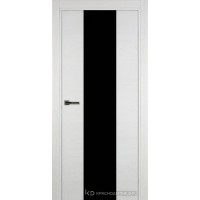 Дверь Краснодеревщик модель 704 стекло черное, Эмаль белая по шпону RAL 9003