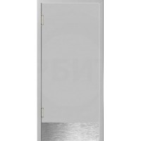 Влагостойкая композитная пластиковая маятниковая дверь, гладкая, серая RAL 7040