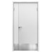 Дверь пластиковая влагостойкая 1200 мм, с отбойной пластиной, композитный ПВХ, цвет белый
