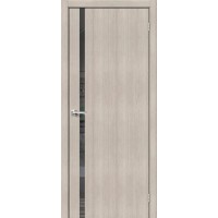 Дверь межкомнатная, эко шпон модель-1.55, Cappuccino Melinga/Mirox Grey