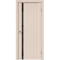 Межкомнатная шпонированная дверь Vitrum 2.1 черный триплекс, беленый дуб