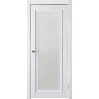 Новосибирские двери Decanto ПДО 2, с черной вставкой, стекло каленое, Barhat White