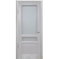 Ульяновские двери, Малахит 2, стекло с гравировкой, белый ясень