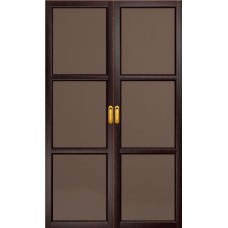 Каталог,Раздвижная перегородка Трио, тонированный триплекс, венге