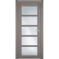 Новгородская дверь, модель 122 сатинат белый, серый