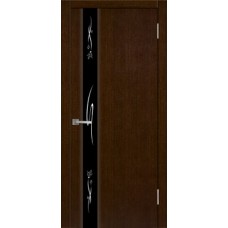 Межкомнатные двери,Ульяновская дверь, Плаза 1, венге, тонированное триплекс ТС-3