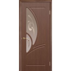 Межкомнатные двери,Дверь Геона Муза, ДО бронза, ультрашпон, орех янтарь