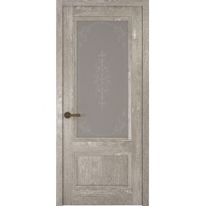 Межкомнатные двери,Океан, Riva Classica 1, дуб серый с патиной, стекло Флер