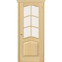 Дверь без отделки из массива сосны DB М-7, стекло Сатинато