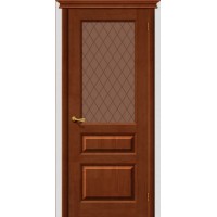 Белорусская дверь M 5 ПО Кристалл бронза, светлый лак, массив сосны