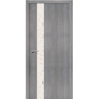 Дверь Экошпон Porta-51 SA, ПО Зеркало белое Silver Art, Grey Crosscut