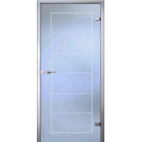 Стеклянная дверь Капитолина, матовое бесцветное стекло с гравировкой
