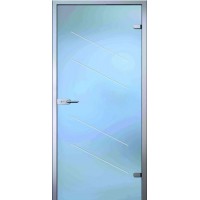 Стеклянная дверь Каролина, матовое бесцветное стекло с гравировкой