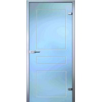 Стеклянная дверь Кира, матовое бесцветное стекло с гравировкой