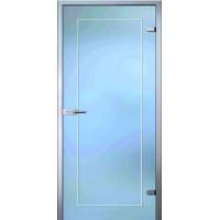 Стеклянная дверь Клара, матовое бесцветное стекло с гравировкой