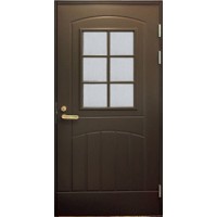 Утепленная финская входная дверь F034 W71, коричневая