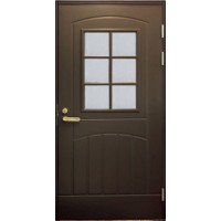 Утепленная финская входная дверь F2000, W71 коричневая