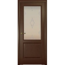 Межкомнатные двери,Ульяновские двери, Парма, Натуральный дуб шоколад, стекло Ажур